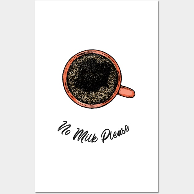 No Milk Please Coffee Espresso Fan Wall Art by RareLoot19